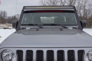 Jeep Wrangler Light Mounting Brackets - Windshield - Fishbone Offroad - Black Textured Powder Coat - `18-`27